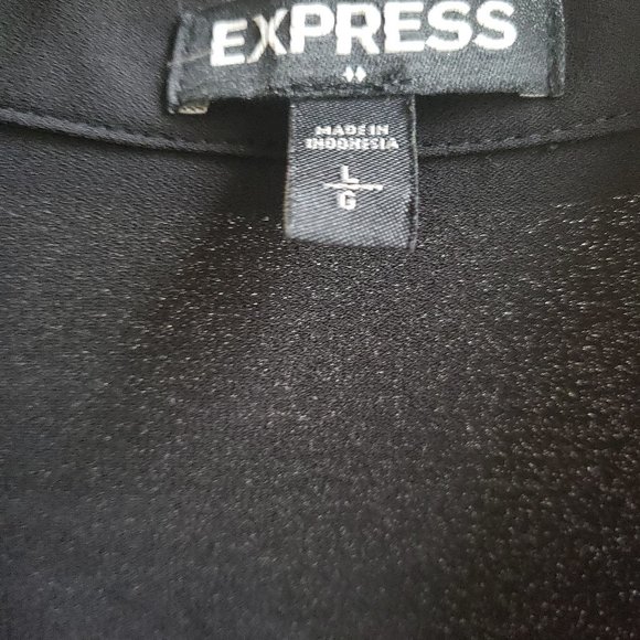 EXPRESS | Sheer Blouse Ruffle Bottom - Picture 9 of 10